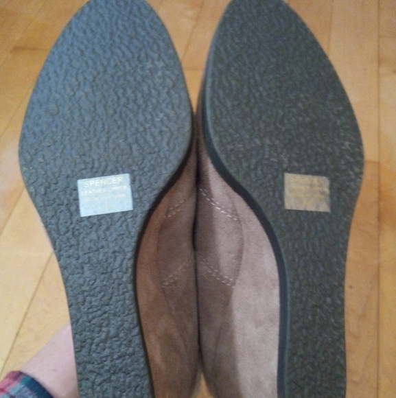 Tahari Spencer suede sherpa lined slip on mule wedges women's size 8 VGUC - Picture 5 of 7